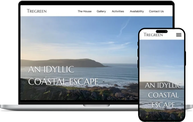 Tregreen website shown on a laptop and a phone